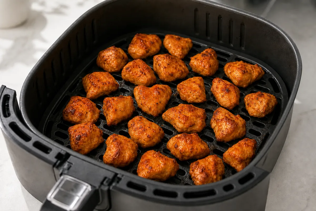 Coat the bites for Air Fryer Buffalo Chicken Bites