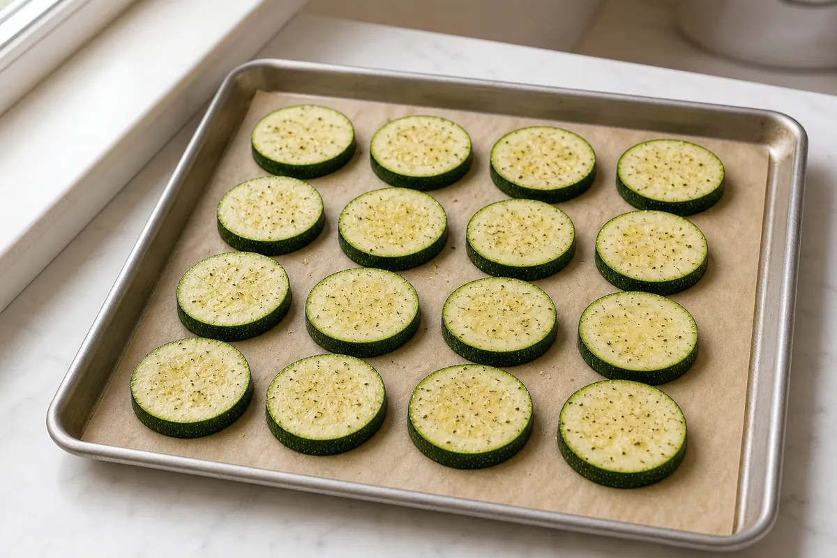 Prepare the zucchini for Air Fryer Zucchini Pizza Bites
