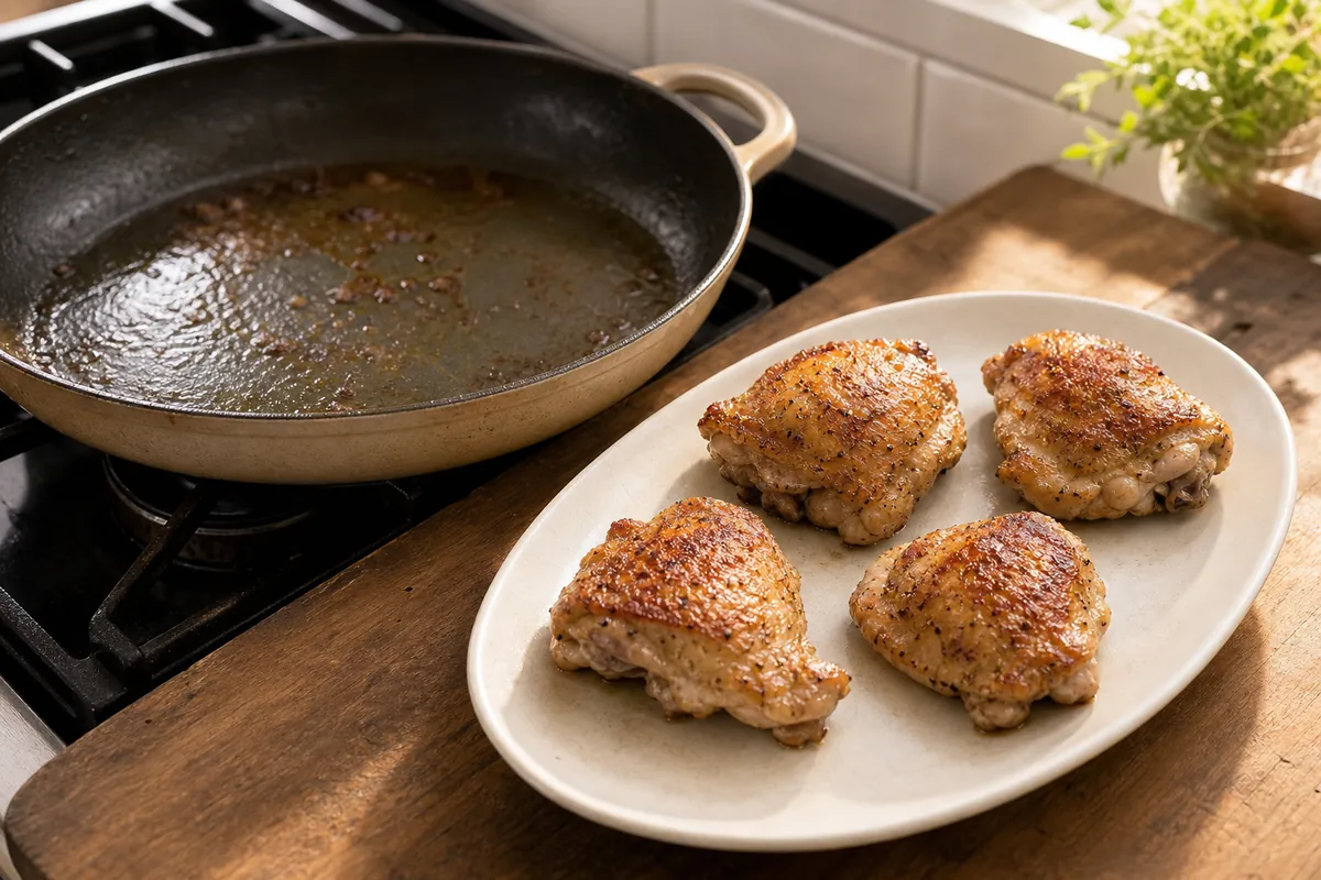 Sear for Apple Cider Glazed Chicken