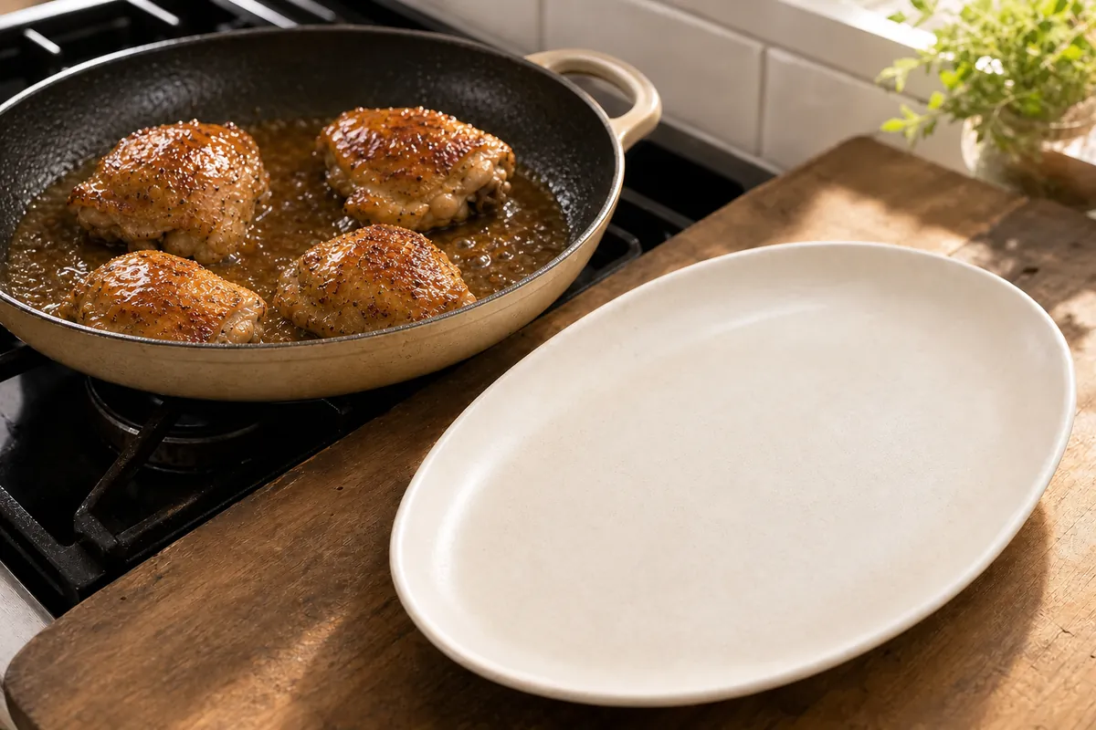 Finish cooking for Apple Cider Glazed Chicken