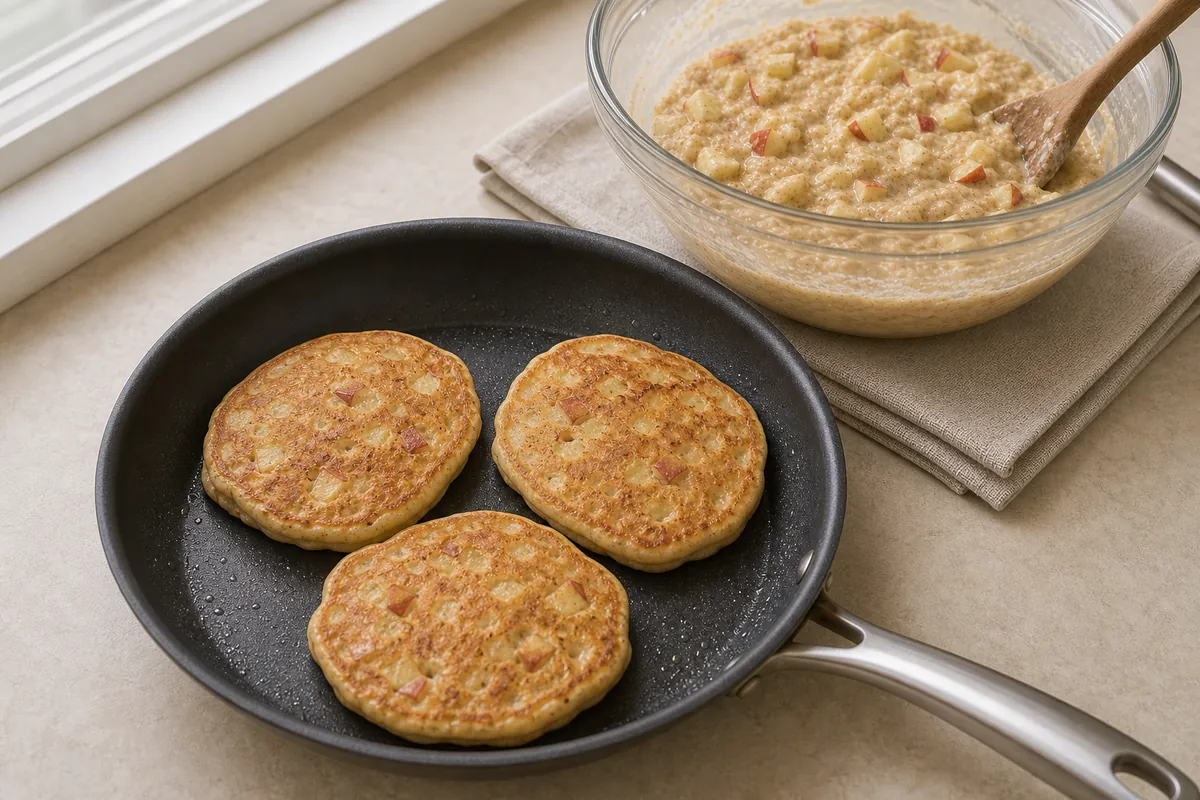 Cook pancakes for Apple Cinnamon Pancakes