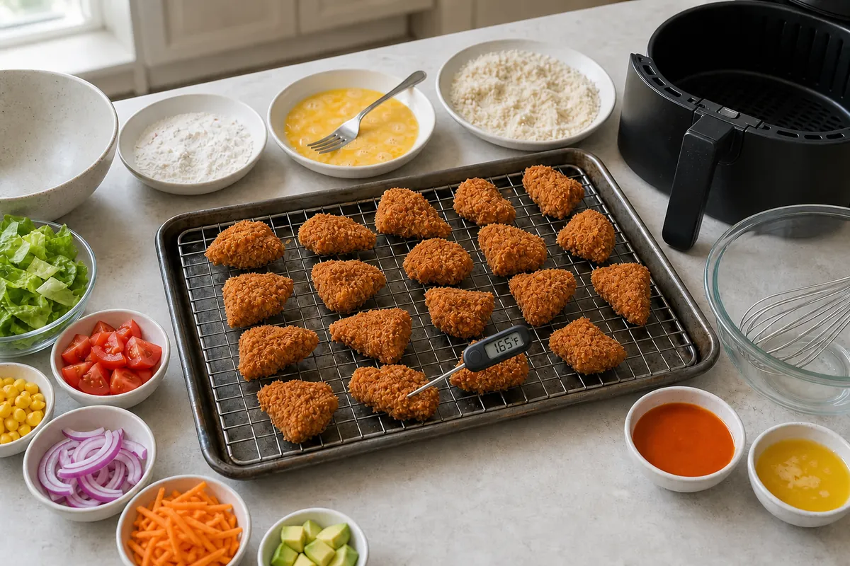 Cook until crisp and safe for Buffalo Chicken Ranch Salad