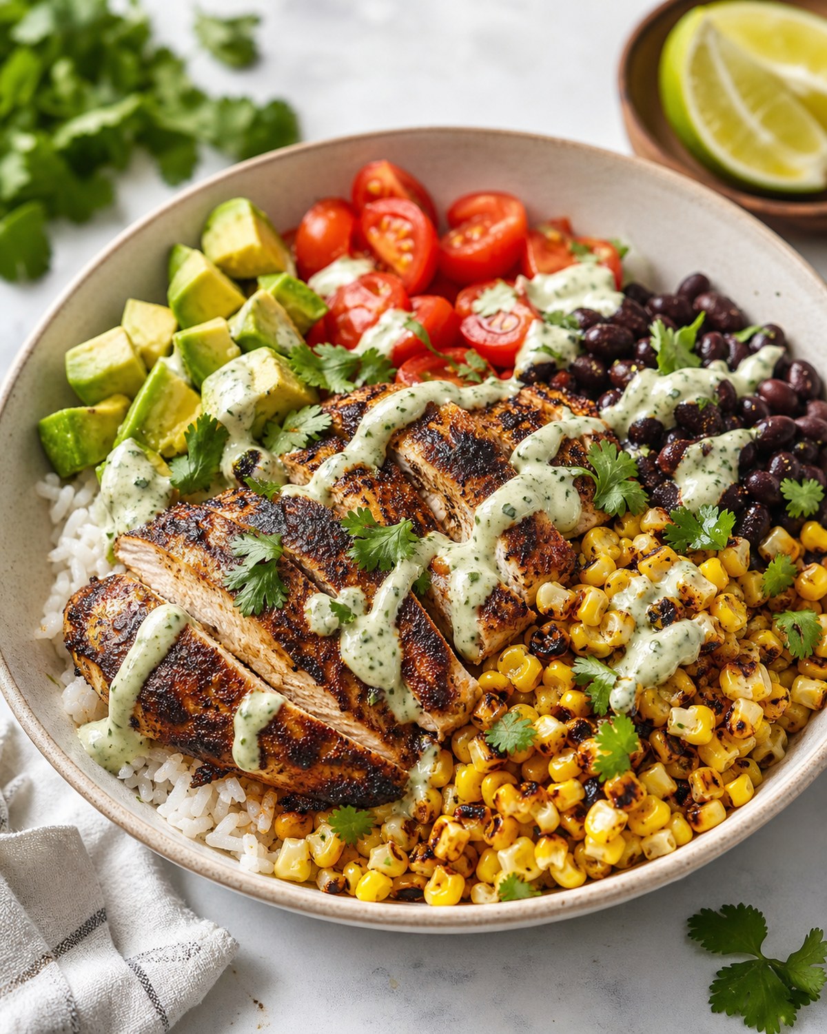 Cajun Grilled Chicken Corn Bowls