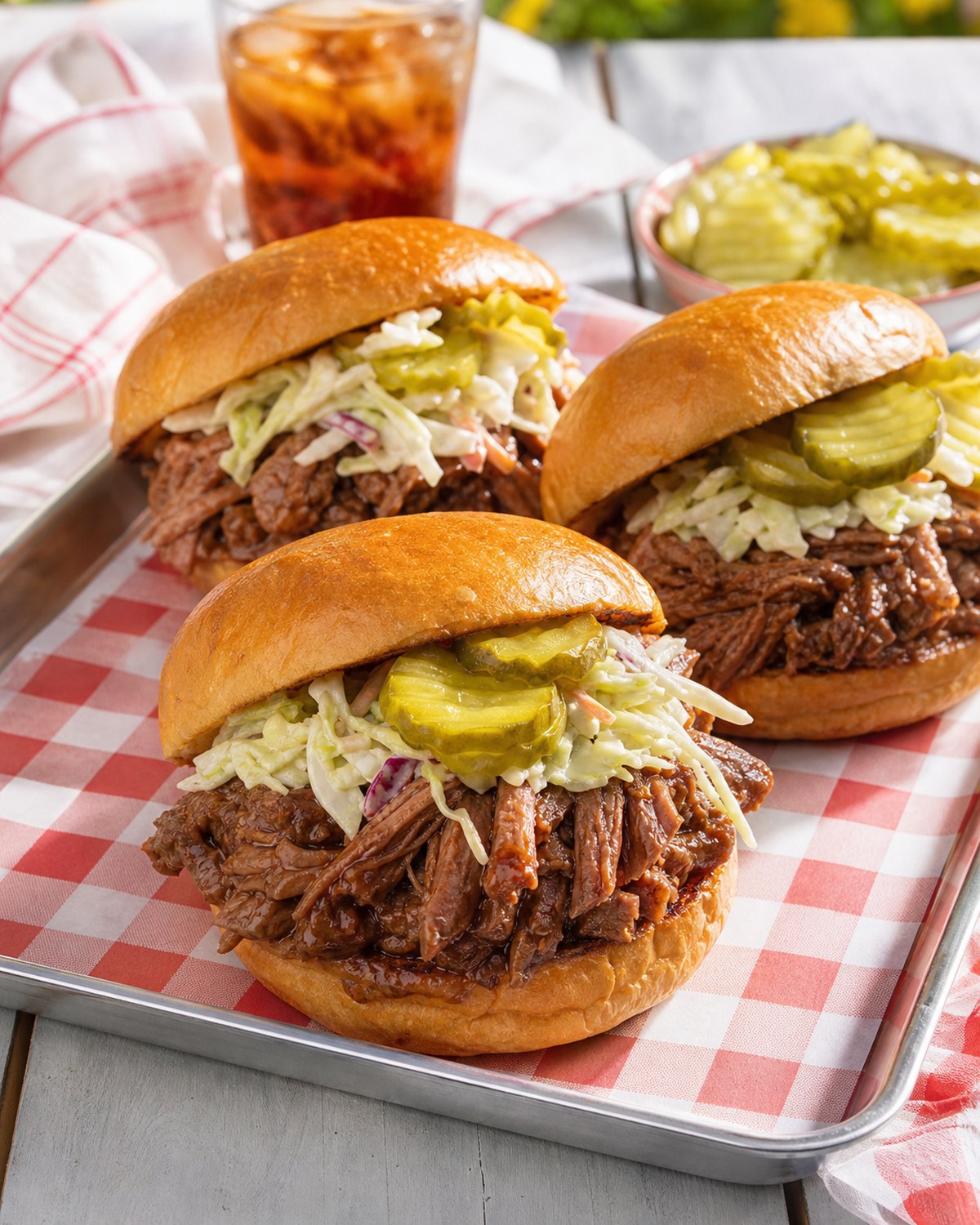 Carolina BBQ Pulled Beef Sandwiches