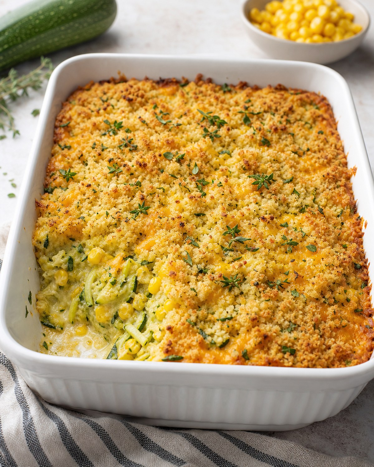 Cheesy Zucchini Corn Casserole