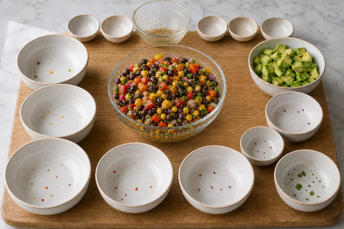 Combine the base for Cowboy Caviar Avocado Salad