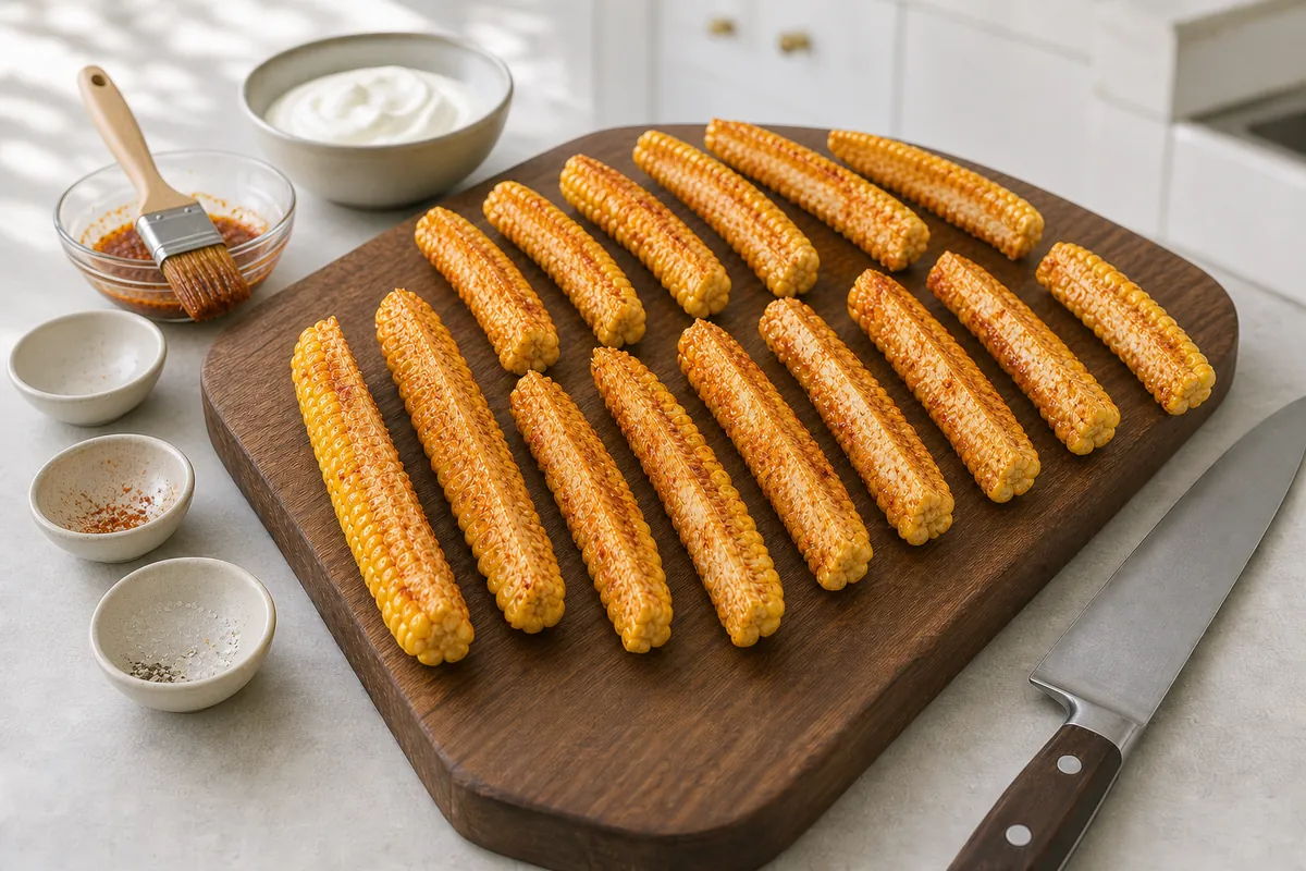 Season the ribs for Crispy Air Fryer Corn Ribs