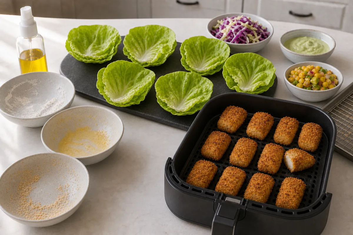 Prepare the lettuce for Crispy Fish Taco Lettuce Wraps