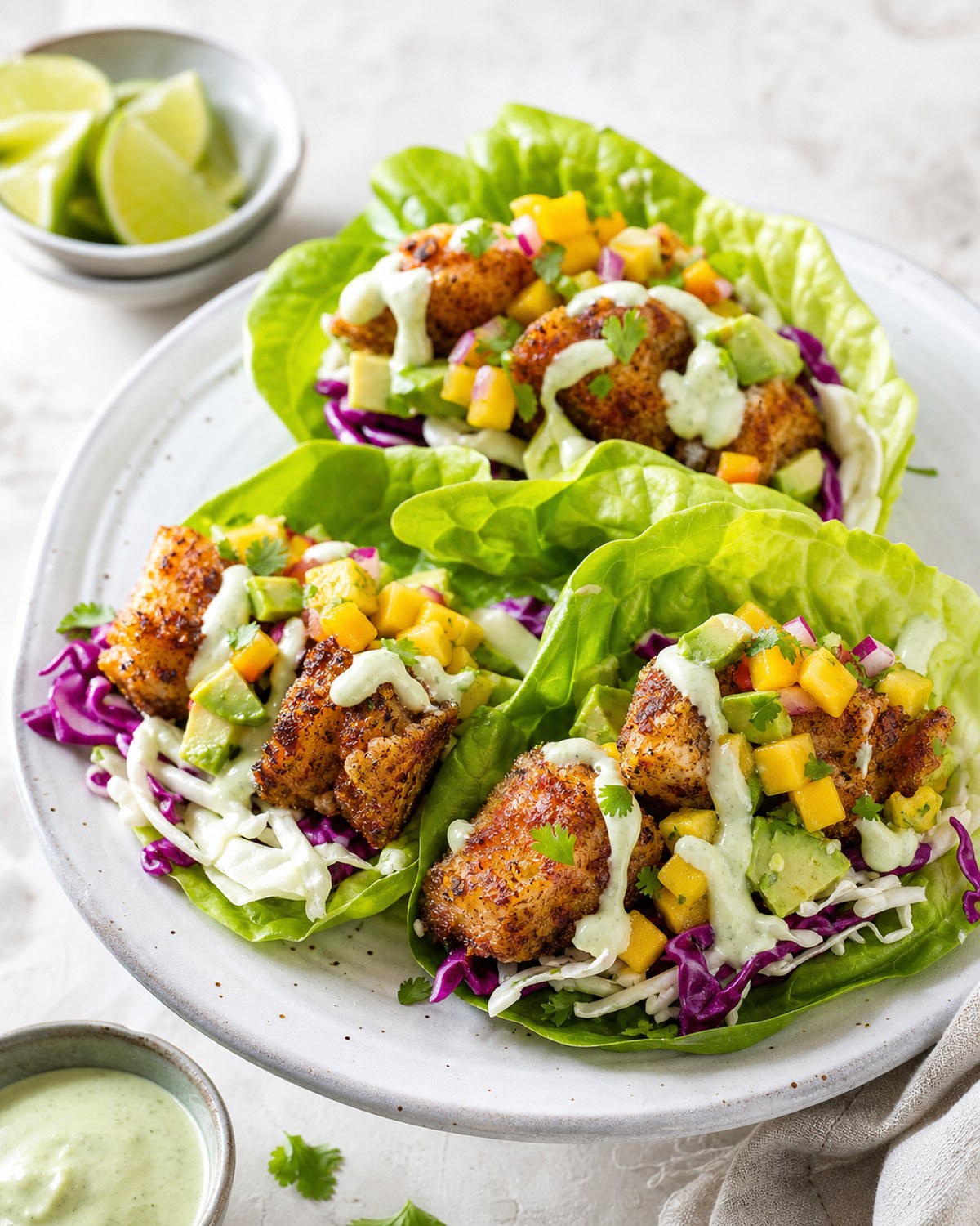 Crispy Fish Taco Lettuce Wraps
