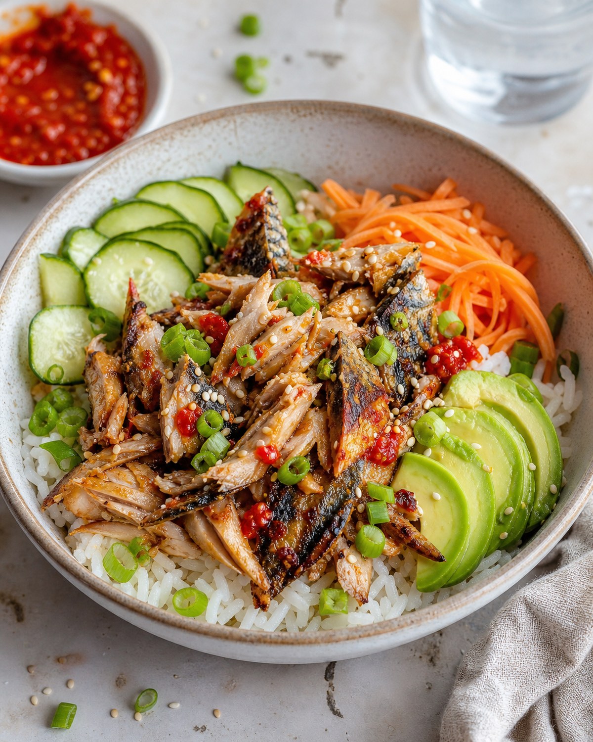 Crispy Mackerel Rice Bowls