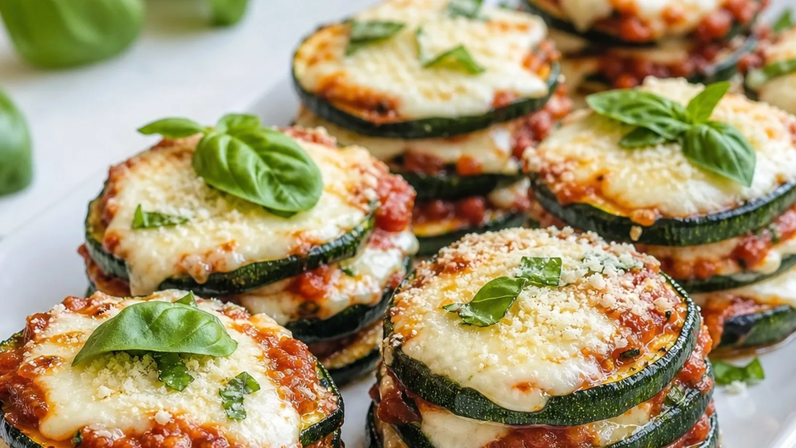 Grilled Zucchini Parmesan Stacks