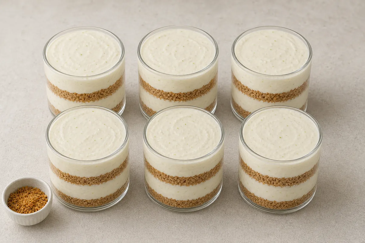 Layer the cups for Key Lime Pie Icebox Cups