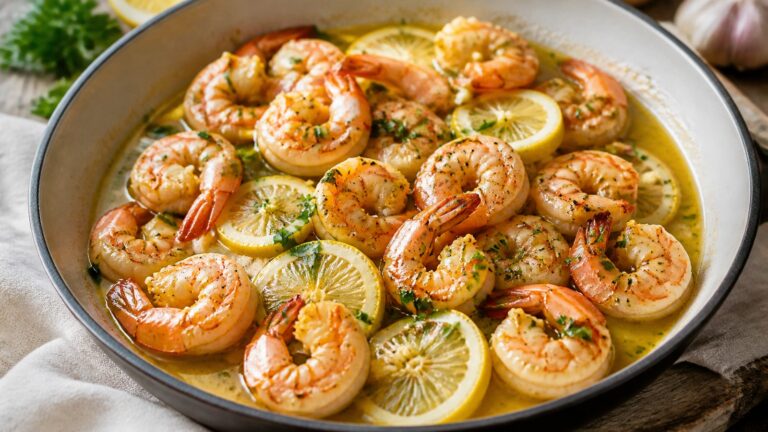 Lemon Garlic Butter Shrimp recipe served fresh with a beautiful homemade presentation