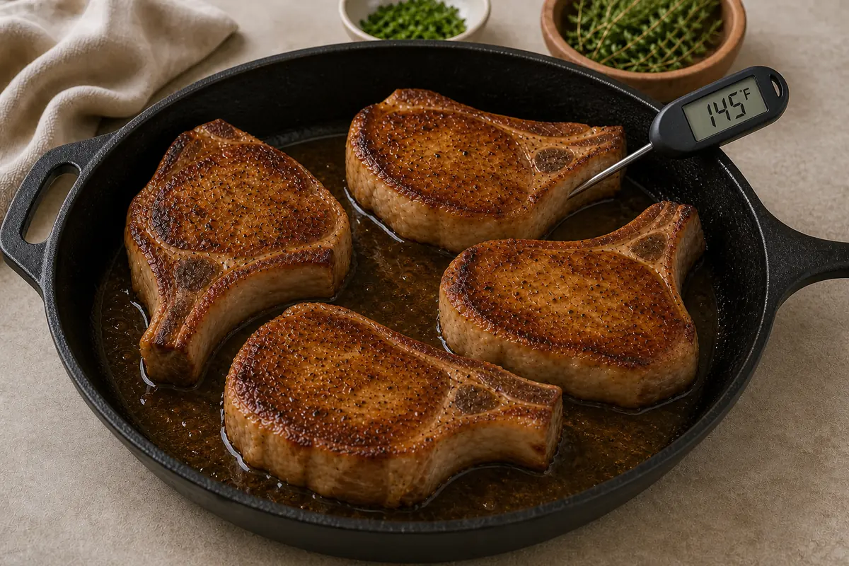 Finish cooking for Maple Glazed Pork Chops