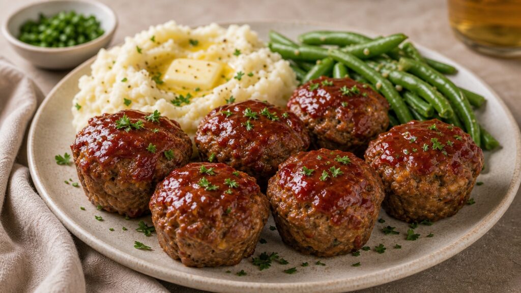 Mini Meatloaf Muffins recipe served fresh with a beautiful homemade presentation