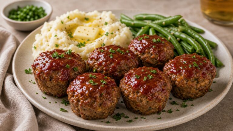 Mini Meatloaf Muffins recipe served fresh with a beautiful homemade presentation
