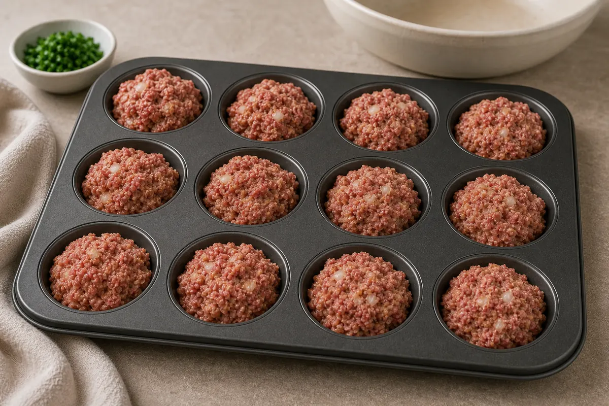 Shape for Mini Meatloaf Muffins