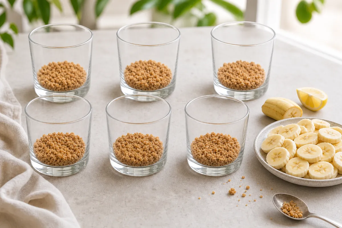 Prepare the bananas for No-Bake Banoffee Pudding Trifles