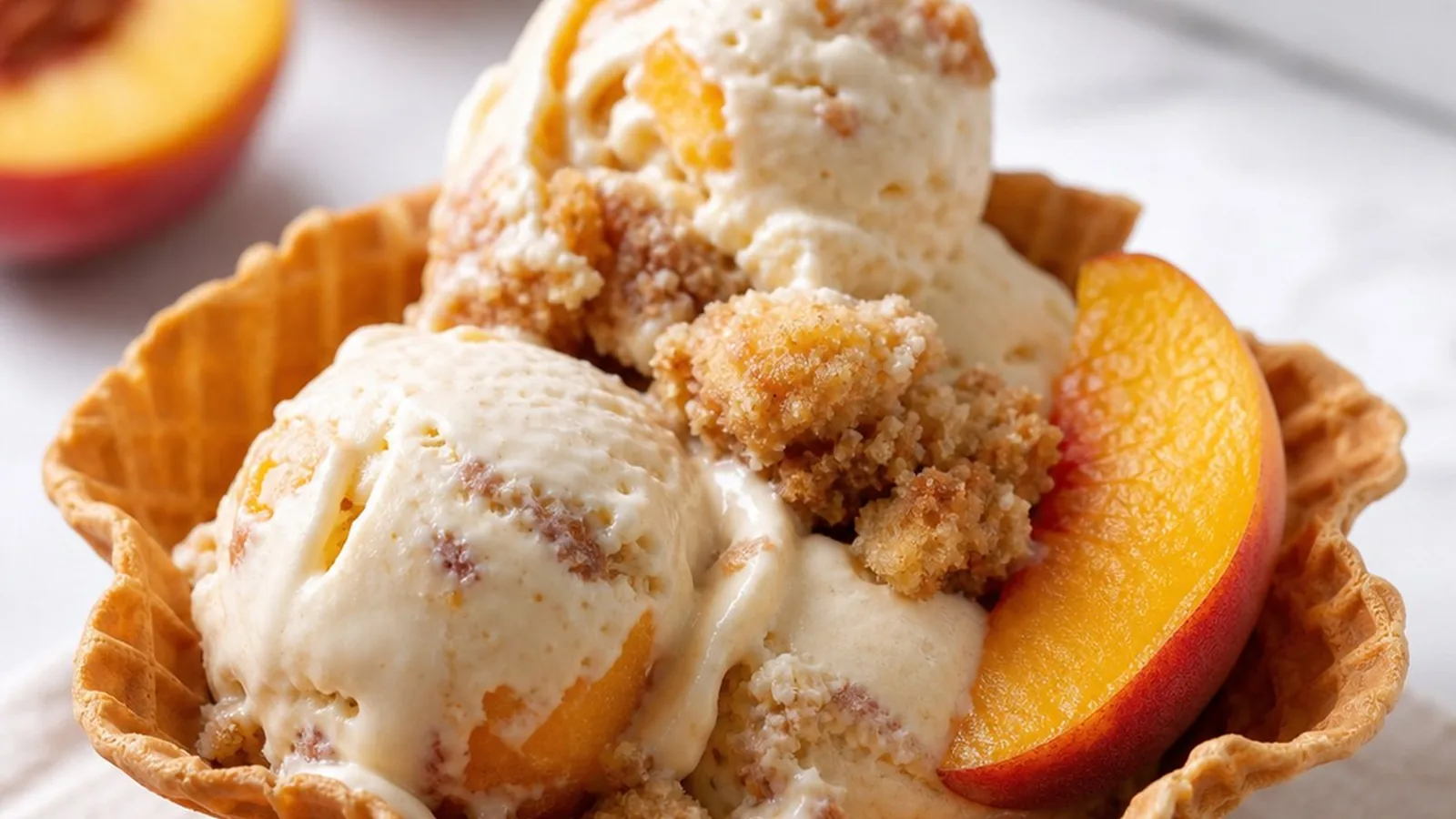 Peach Cobbler Ice Cream