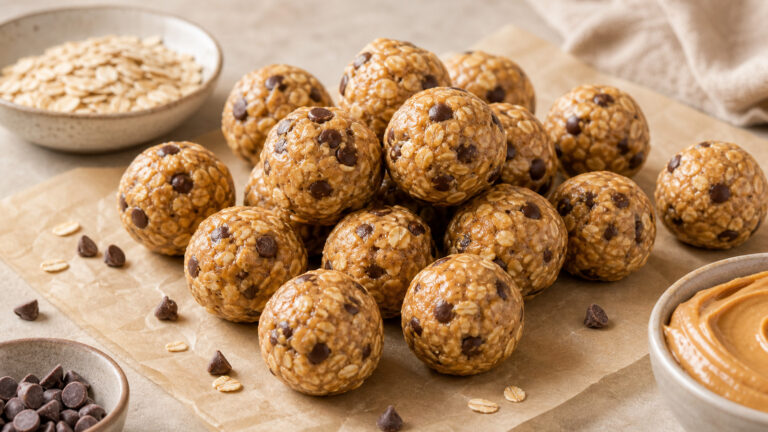 Peanut Butter Energy Bites recipe served fresh with a beautiful homemade presentation