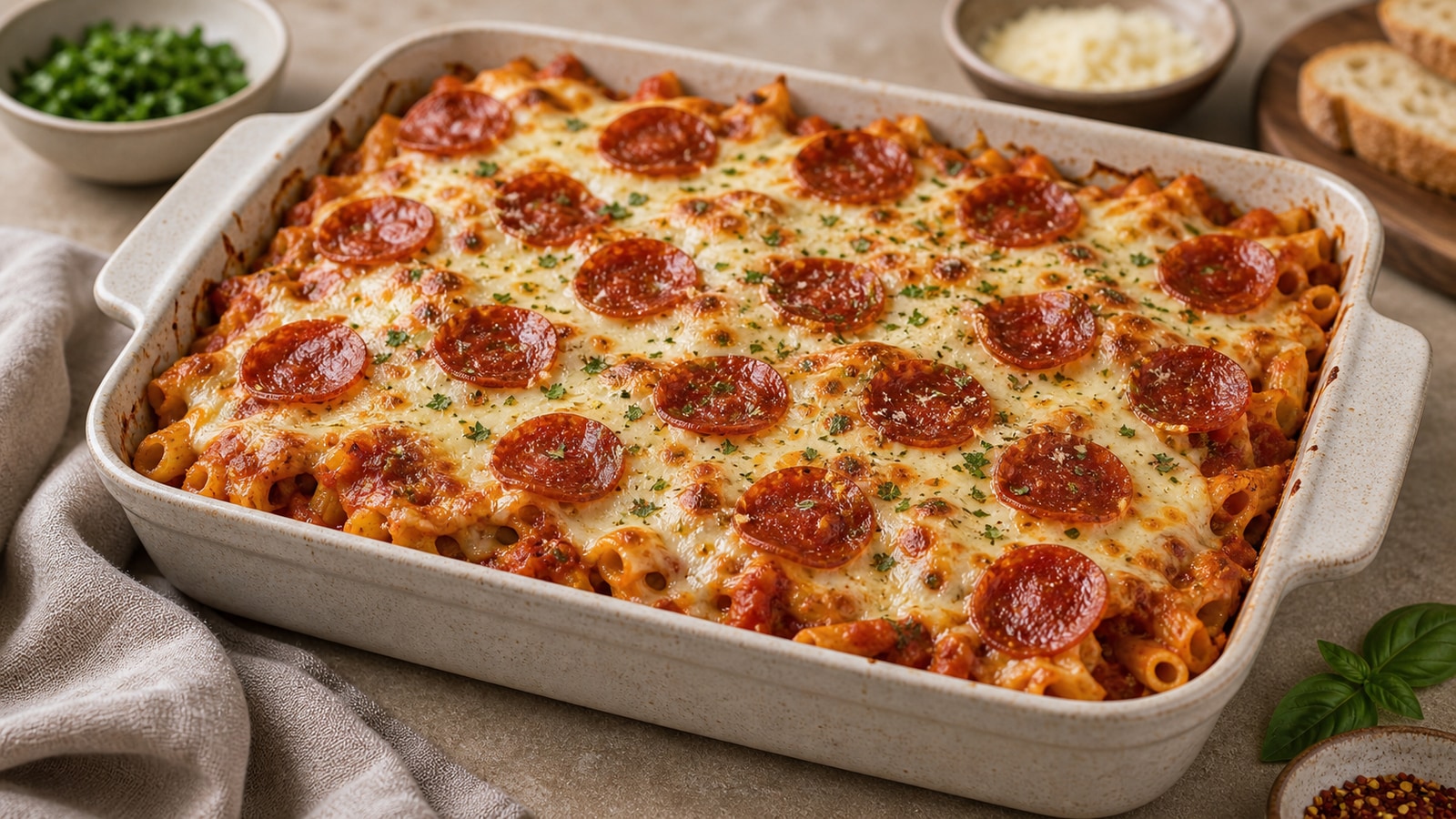 Pepperoni Pizza Casserole