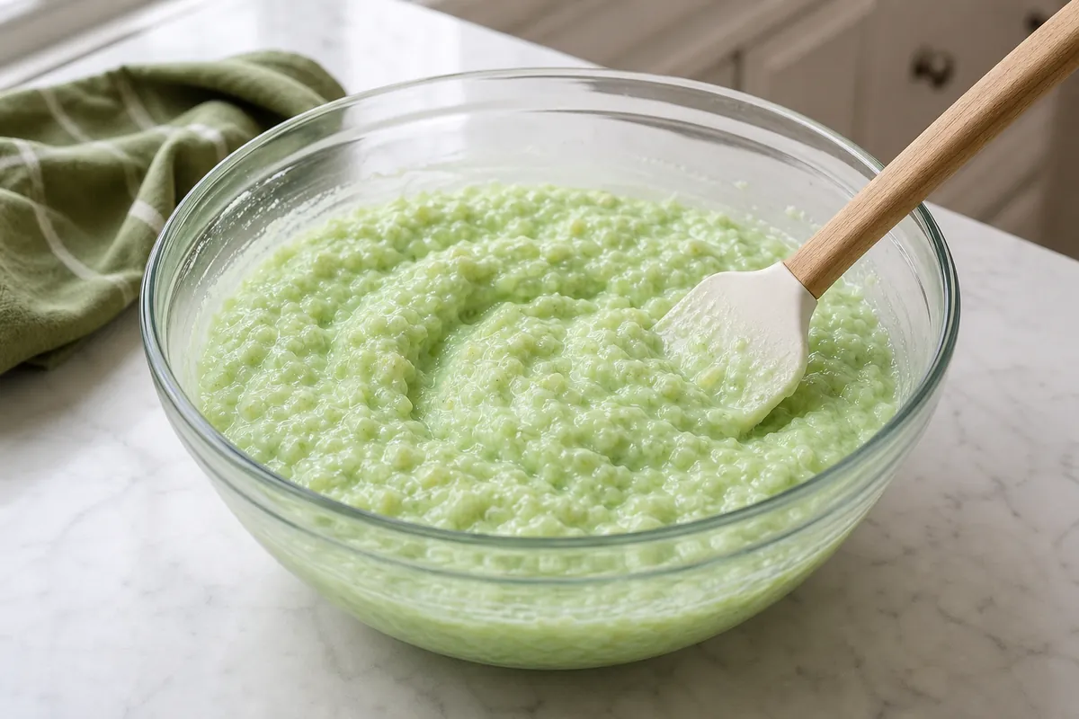 Activate the pudding for Pistachio Mandarin Fluff Salad
