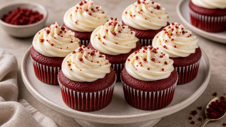 Red Velvet Cupcakes recipe served fresh with a beautiful homemade presentation
