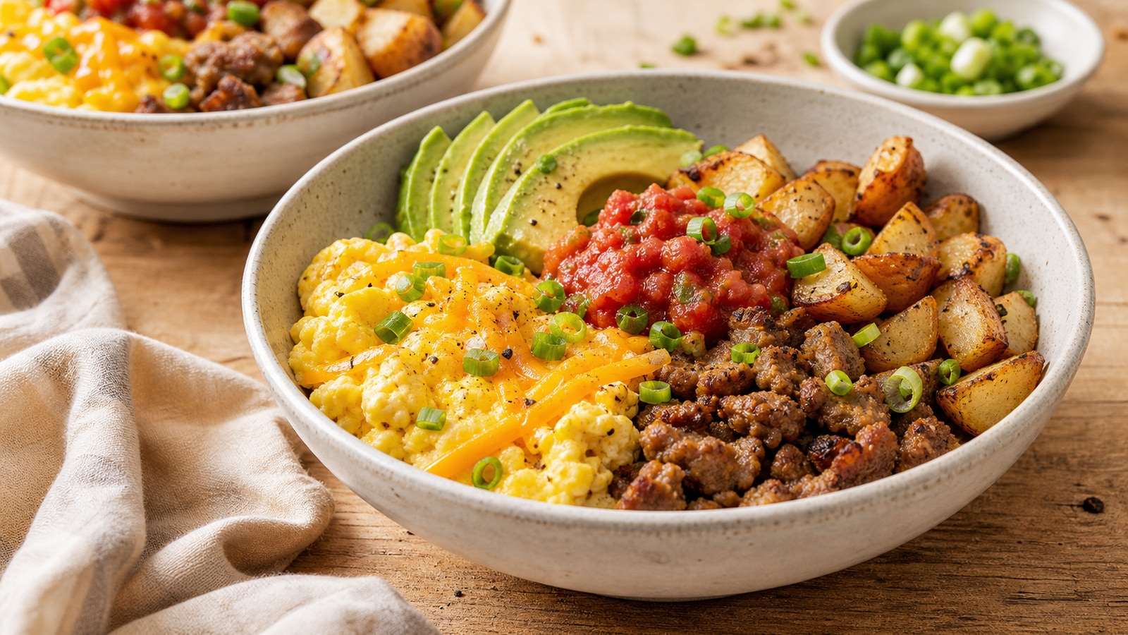 Sausage Egg Breakfast Bowls