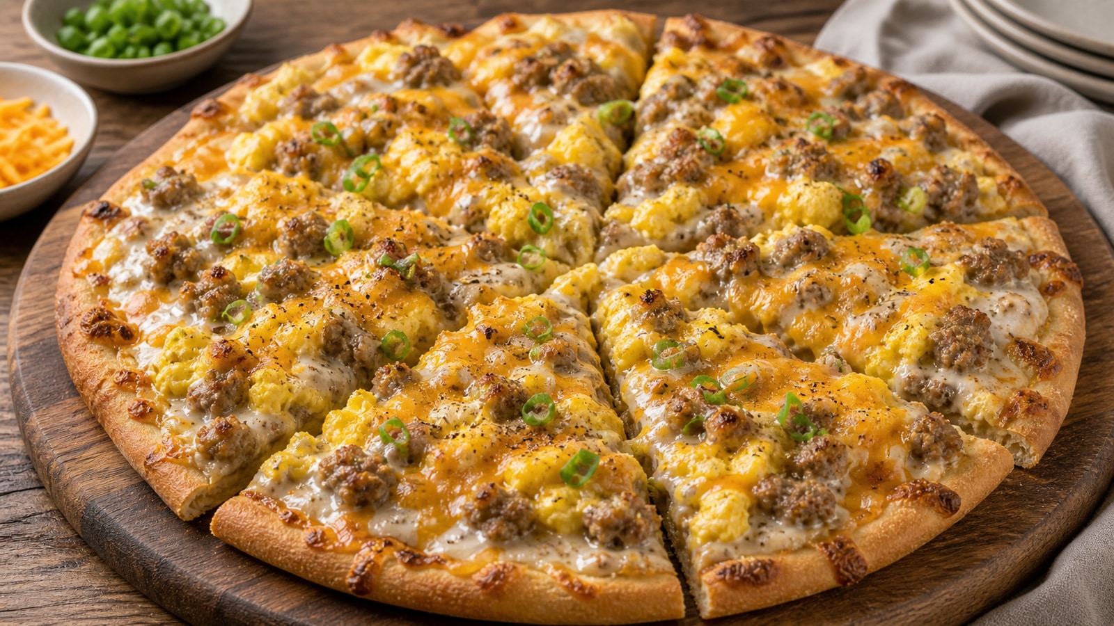 Sausage Gravy Breakfast Pizza