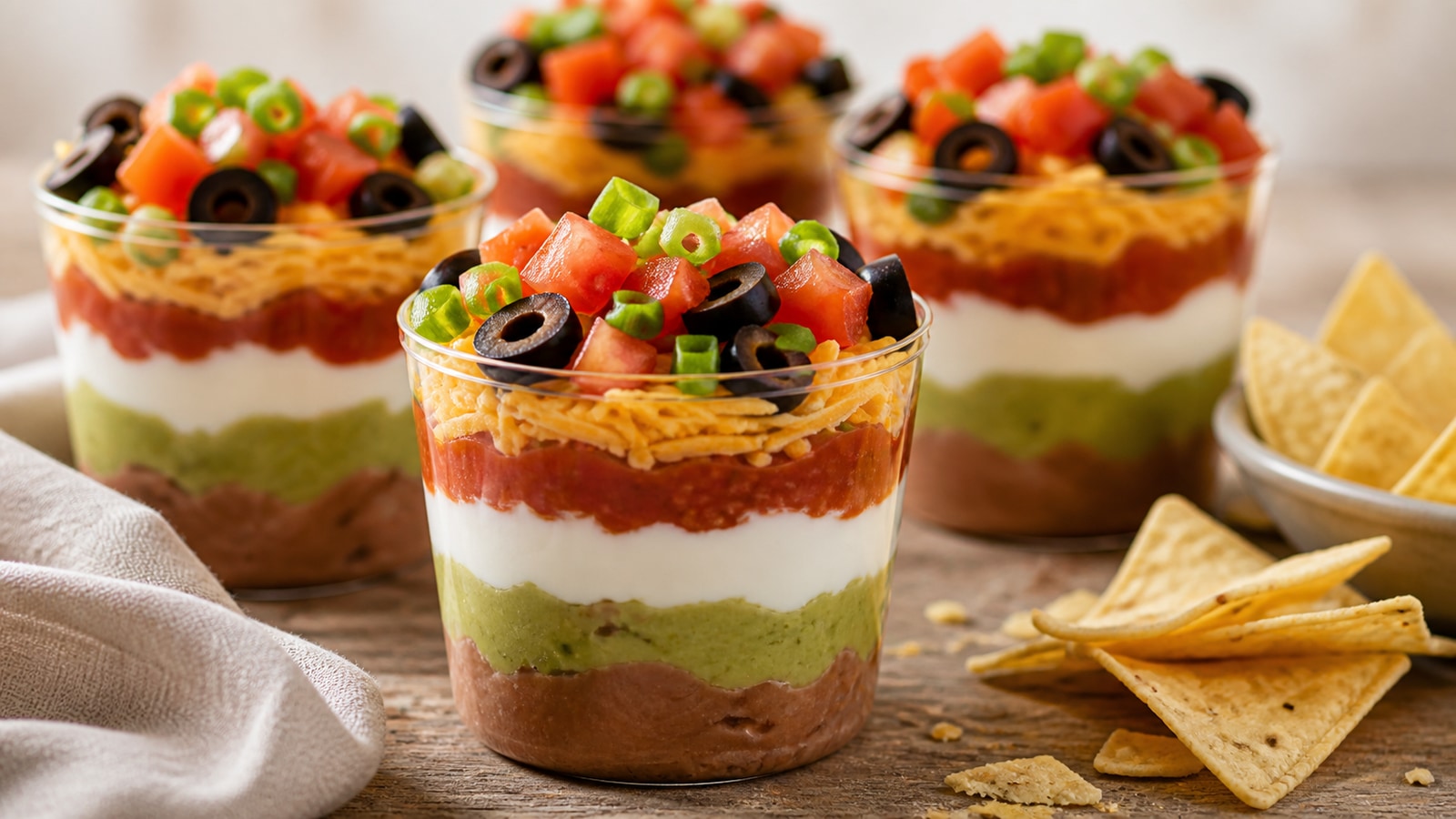Seven Layer Dip Cups