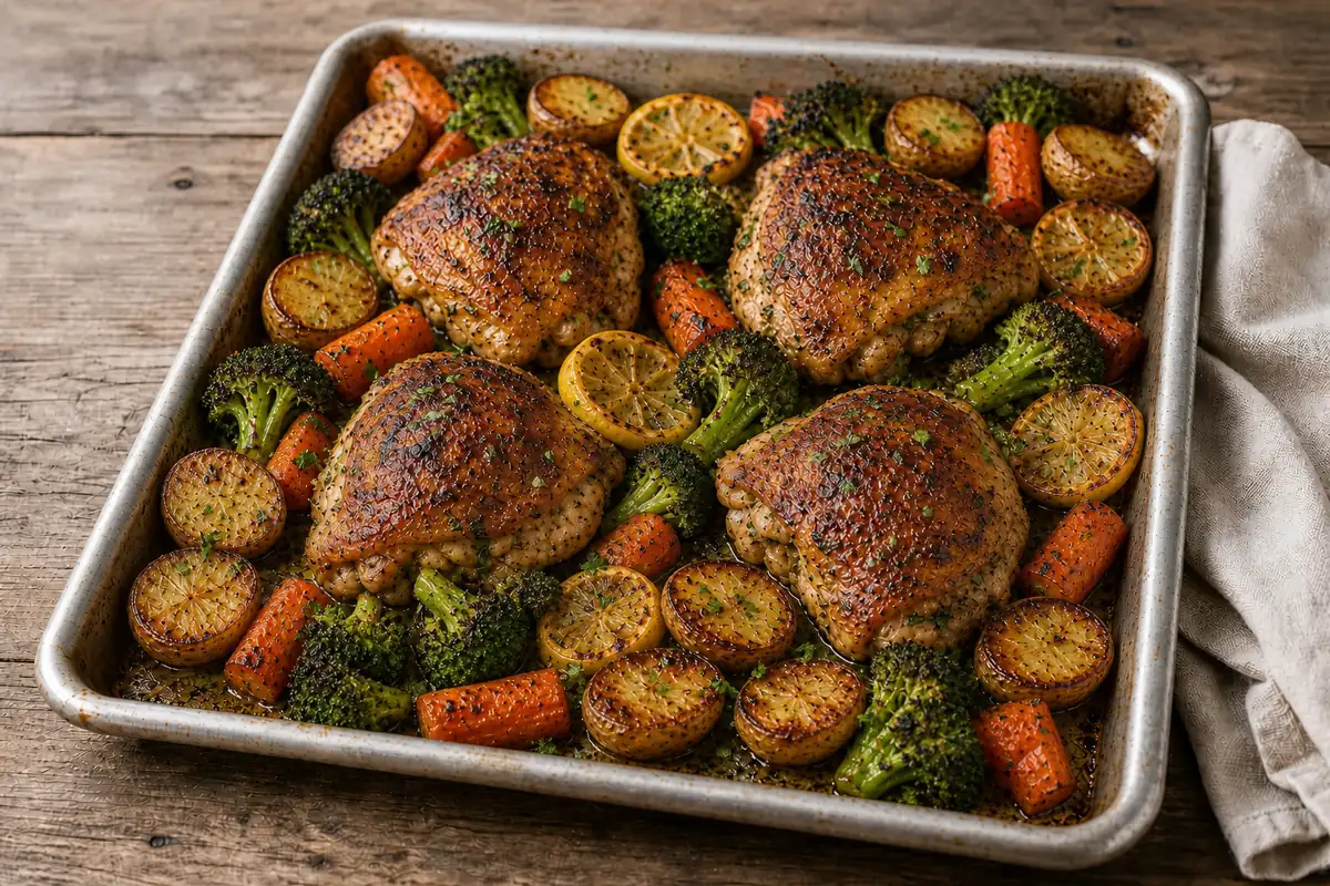 Add broccoli for Sheet Pan Lemon Garlic Chicken