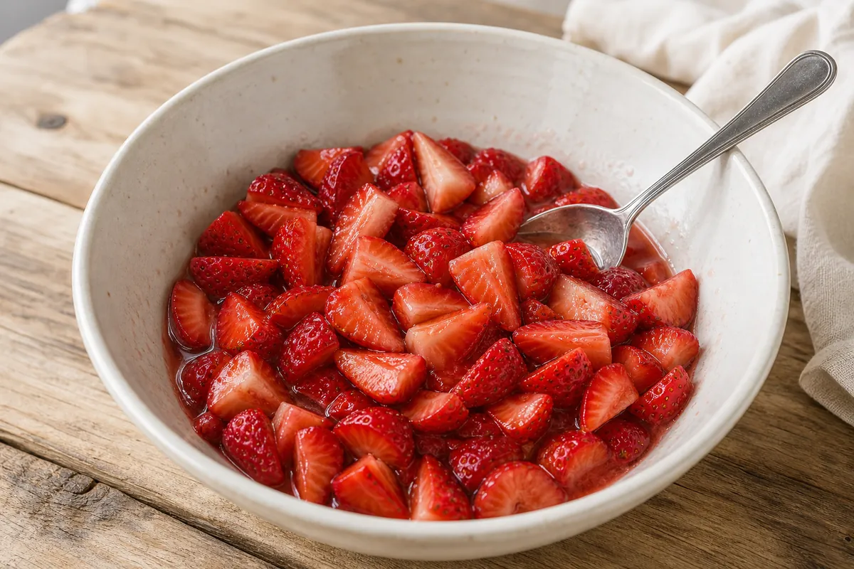 Prepare the strawberries for Strawberry Shortcake