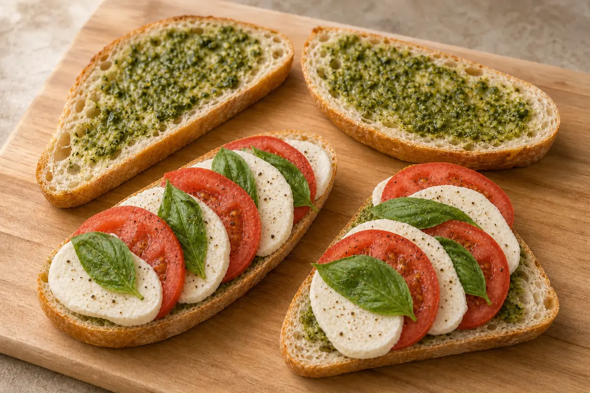 Layer tomato mozzarella and basil between for Tomato Mozzarella Panini