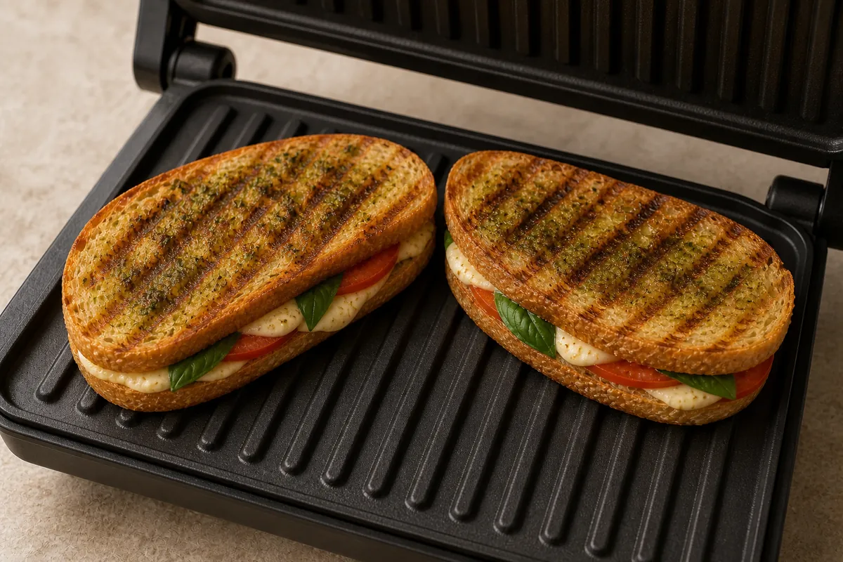 Grill in a panini press or for Tomato Mozzarella Panini