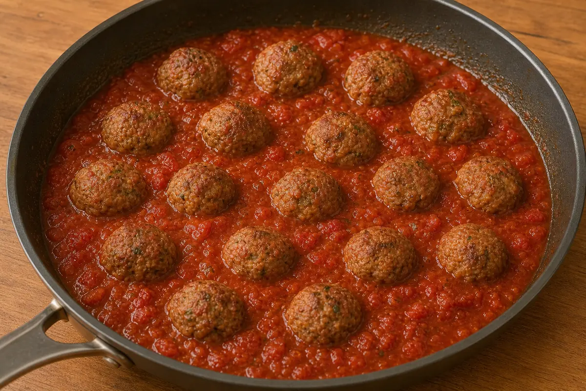 Add marinara sauce and simmer until for Turkey Meatballs with Marinara