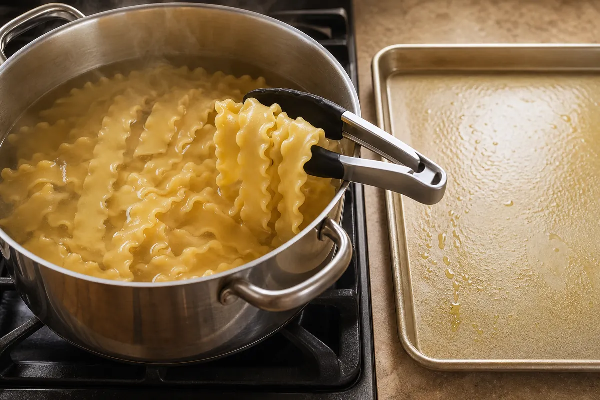 Cook lasagna noodles according to package for Vegetable Lasagna