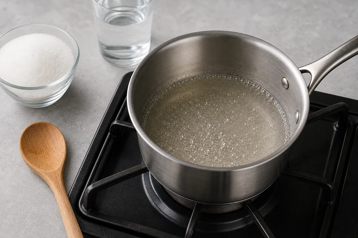 Make the syrup for Watermelon Lime Sorbet